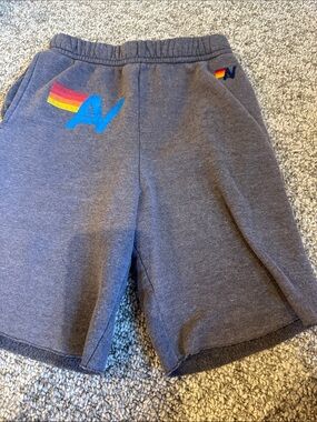 Nautica Gray Athletic Shorts with Rainbow Logo